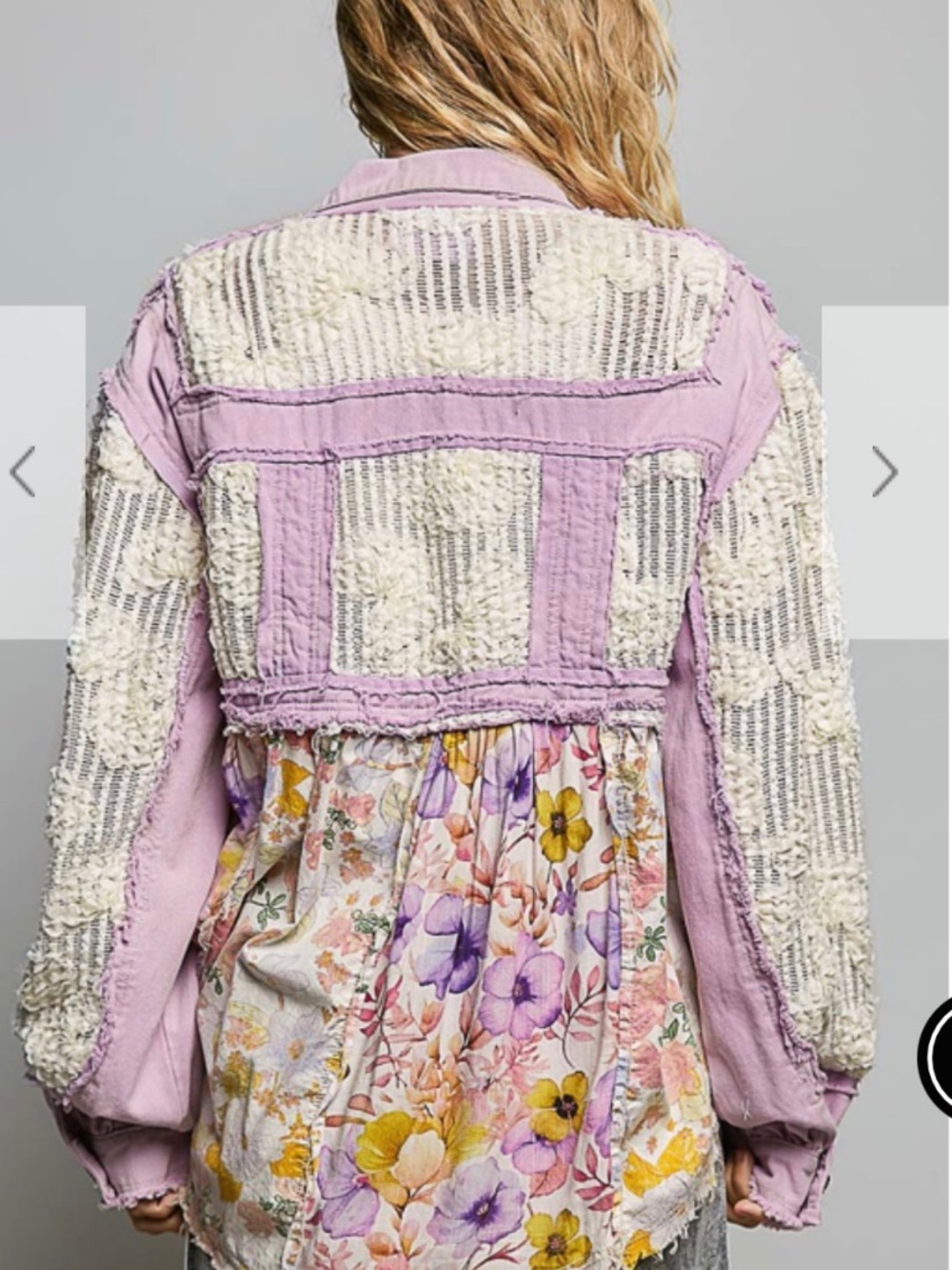 NWOT Boutique Women’s POL Floral Patchwork Button-Up Shirt Jacket - Picture 2 of 3